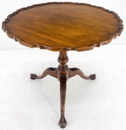 EstablishedLines Baker Pie Crust Tilt Top Carved Mahogany Ball & Claw Breakfast Table MINT