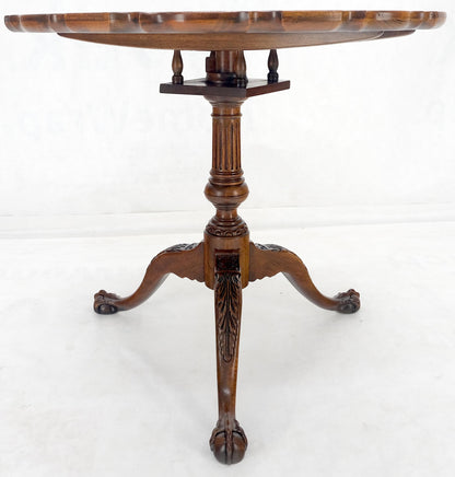 EstablishedLines Baker Pie Crust Tilt Top Carved Mahogany Ball & Claw Breakfast Table MINT