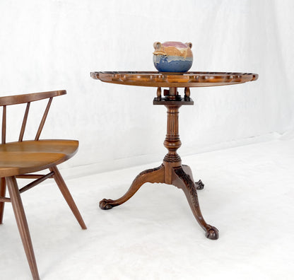 EstablishedLines Baker Pie Crust Tilt Top Carved Mahogany Ball & Claw Breakfast Table MINT