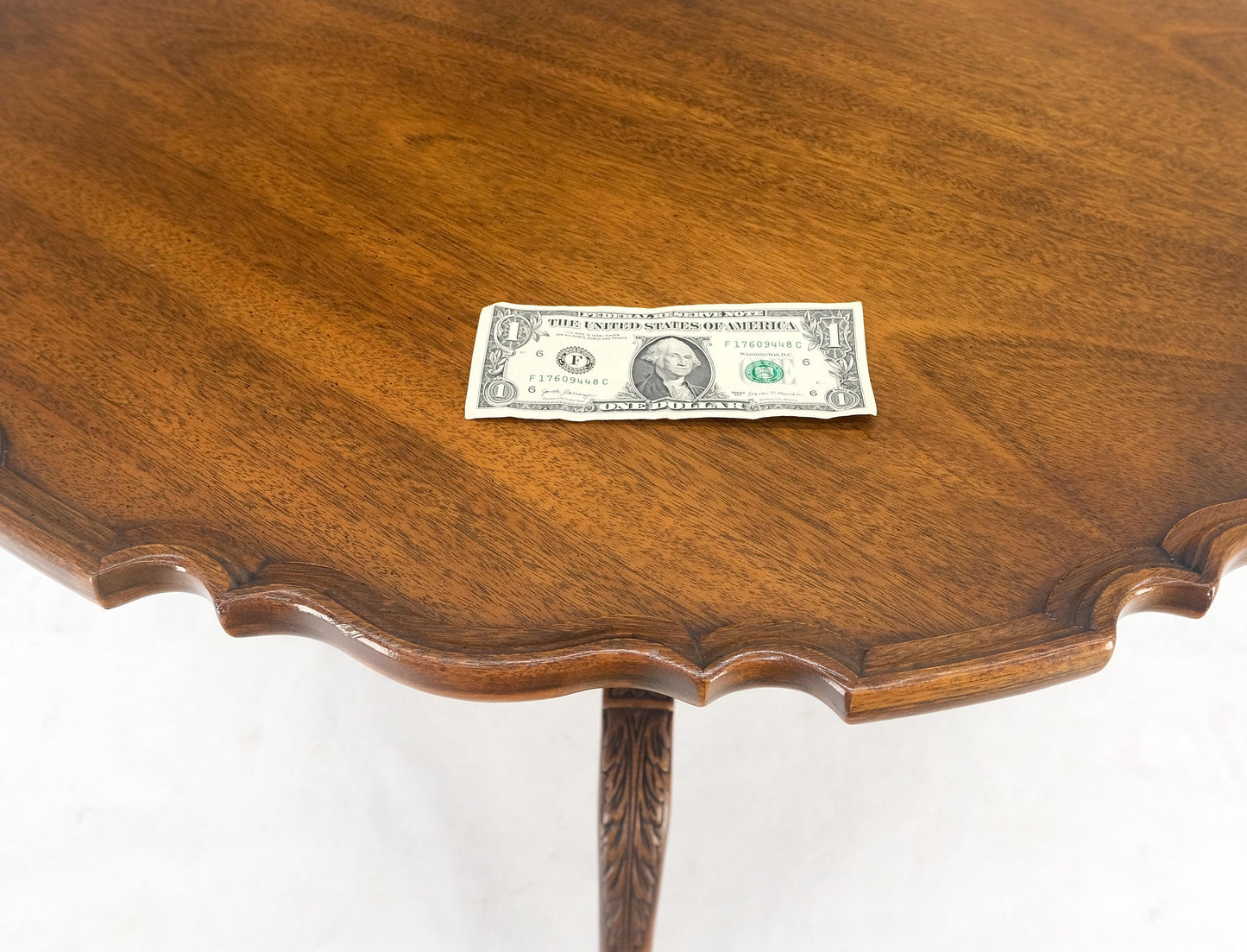 EstablishedLines Baker Pie Crust Tilt Top Carved Mahogany Ball & Claw Breakfast Table MINT
