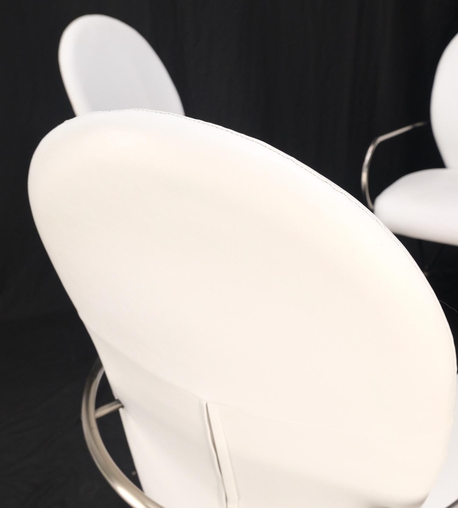 EstablishedLines Set of 4 Mid-Century Modern Dining Chairs DIA White Upholstery MINT!