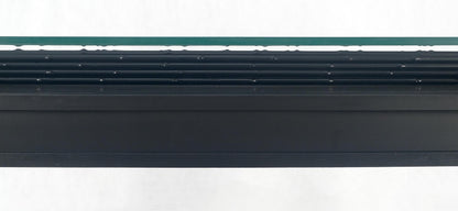 EstablishedLines Ebonized Faux Bamboo Reed Two Door Glass Top Console Sofa Table MINT!