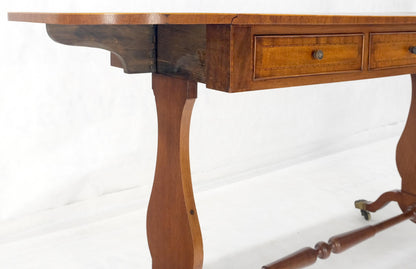 EstablishedLines Drop Leaf Sides Dovetail Drawers Banded Inlaid Top Console Writing Library Table