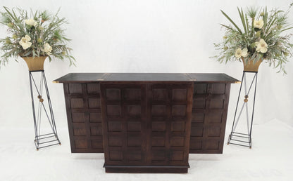 EstablishedLines Fold Away Flip Top Bar Wine Rack Liquor Custom Cabinet Ebonized Oak MINT!