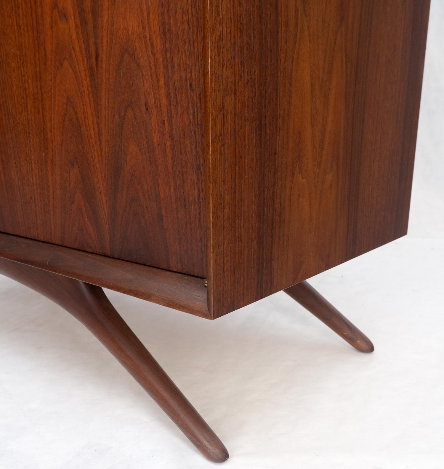 EstablishedLines Vladimir Kagan Walnut Dresser Two Door Cabinet Chifforobe on Slayed Legs Mint!