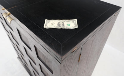 Fold Away Flip Top Bar Wine Rack Liquor Custom Cabinet Ebonized Oak MINT!