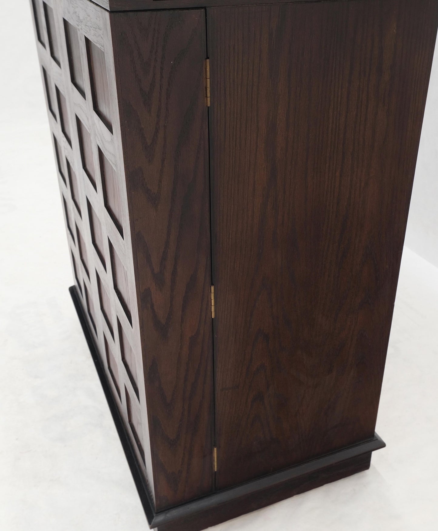 Fold Away Flip Top Bar Wine Rack Liquor Custom Cabinet Ebonized Oak MINT!