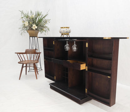 Fold Away Flip Top Bar Wine Rack Liquor Custom Cabinet Ebonized Oak MINT!