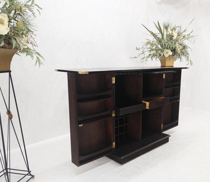 Fold Away Flip Top Bar Wine Rack Liquor Custom Cabinet Ebonized Oak MINT!