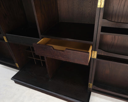 Fold Away Flip Top Bar Wine Rack Liquor Custom Cabinet Ebonized Oak MINT!
