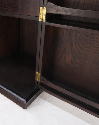 Fold Away Flip Top Bar Wine Rack Liquor Custom Cabinet Ebonized Oak MINT!