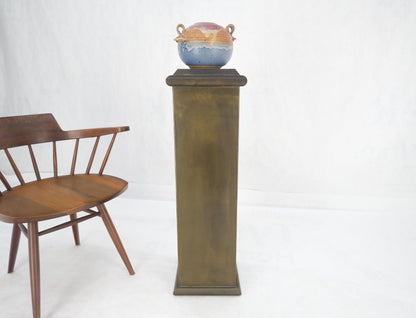 Solid Brass Sheet Metal Forged Square Mid Century Modern Machine Age Pedestal