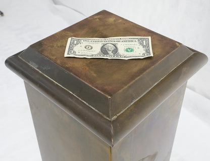 Solid Brass Sheet Metal Forged Square Mid Century Modern Machine Age Pedestal