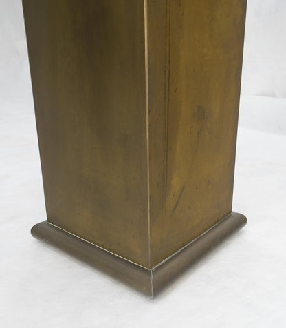 Solid Brass Sheet Metal Forged Square Mid Century Modern Machine Age Pedestal