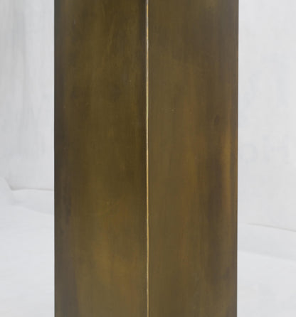 Solid Brass Sheet Metal Forged Square Mid Century Modern Machine Age Pedestal