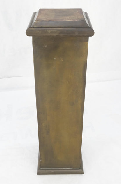 Solid Brass Sheet Metal Forged Square Mid Century Modern Machine Age Pedestal