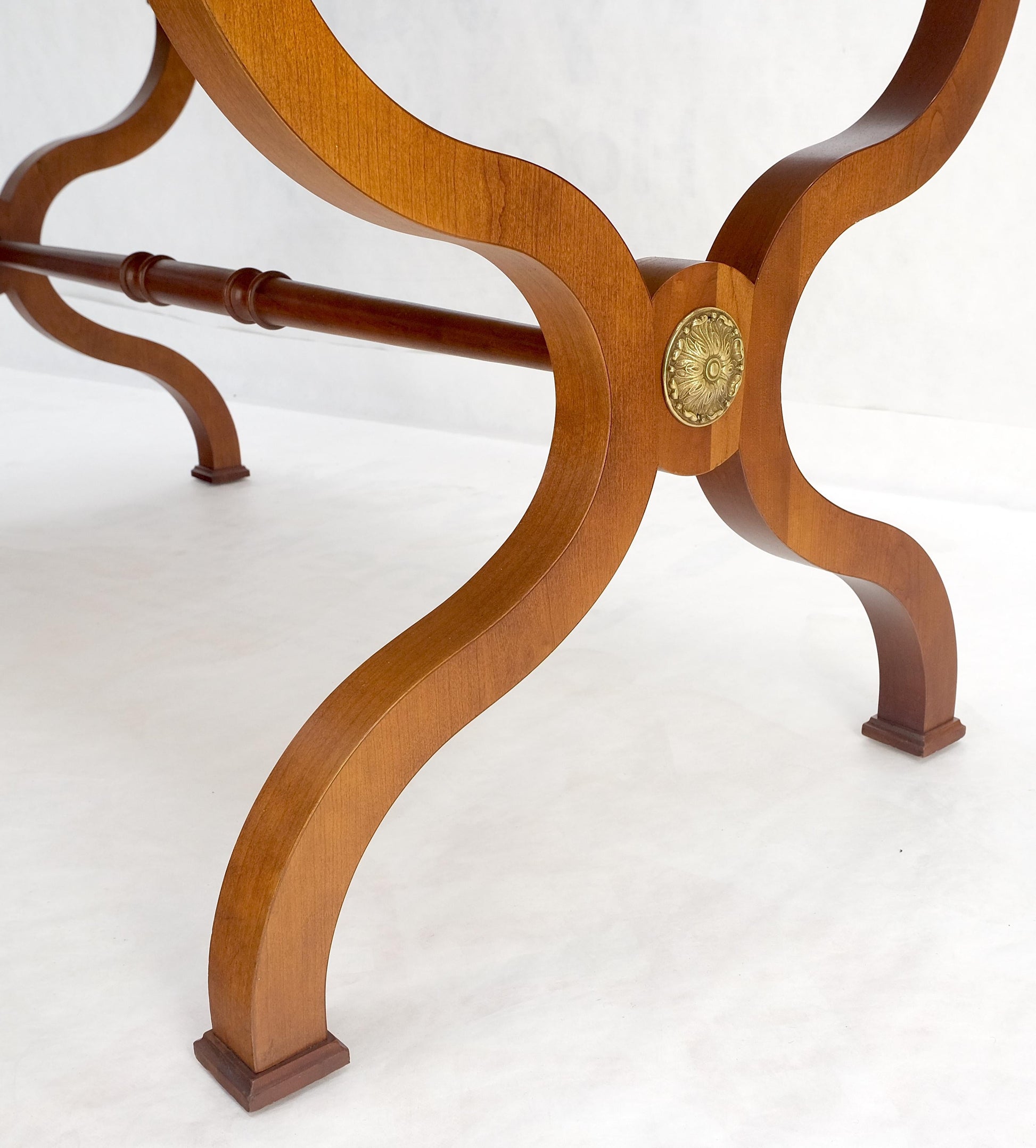 EstablishedLines Baker Low Profile Burl Wood Two Drawers Regency Desk Console Writing Table MINT