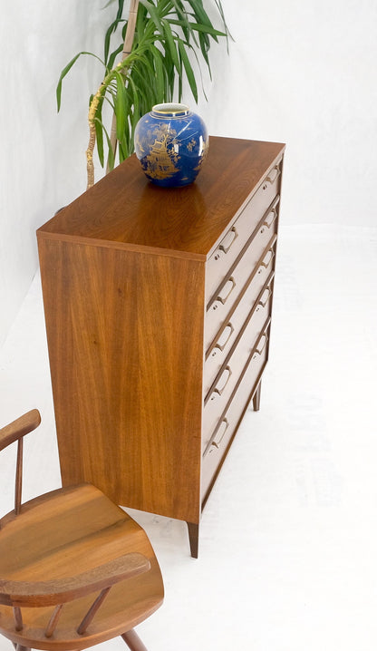 Mid-Century Modern Walnut & Burl Accents Dresser High Chest Mint!
