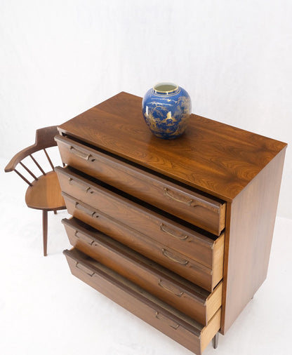 Mid-Century Modern Walnut & Burl Accents Dresser High Chest Mint!