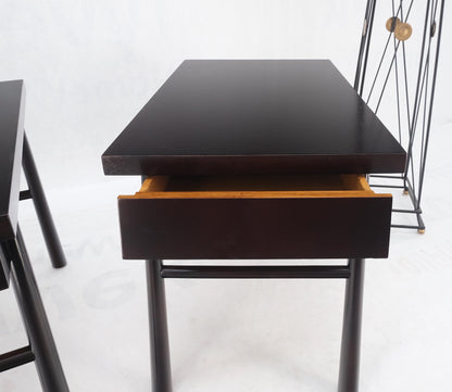 EstablishedLines Pair of Gibbings Ebonized Dark Lacquer Walnut One Drawer End Side Tables Mint!