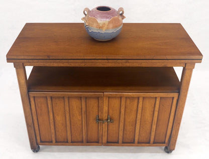 EstablishedLines Flip Top Mid  Century Modern Serving Cart Two Doors Compartment on Wheels MINT