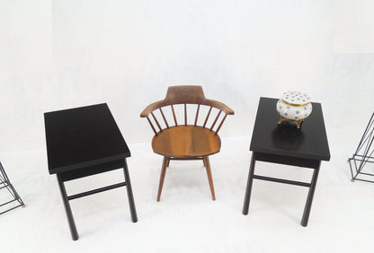 EstablishedLines Pair of Gibbings Ebonized Dark Lacquer Walnut One Drawer End Side Tables Mint!