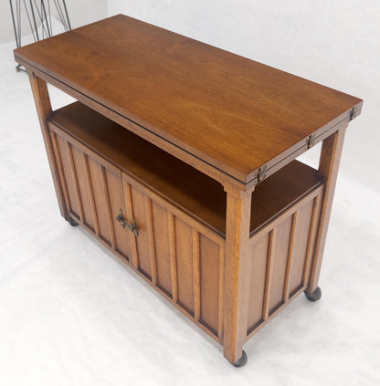 EstablishedLines Flip Top Mid  Century Modern Serving Cart Two Doors Compartment on Wheels MINT