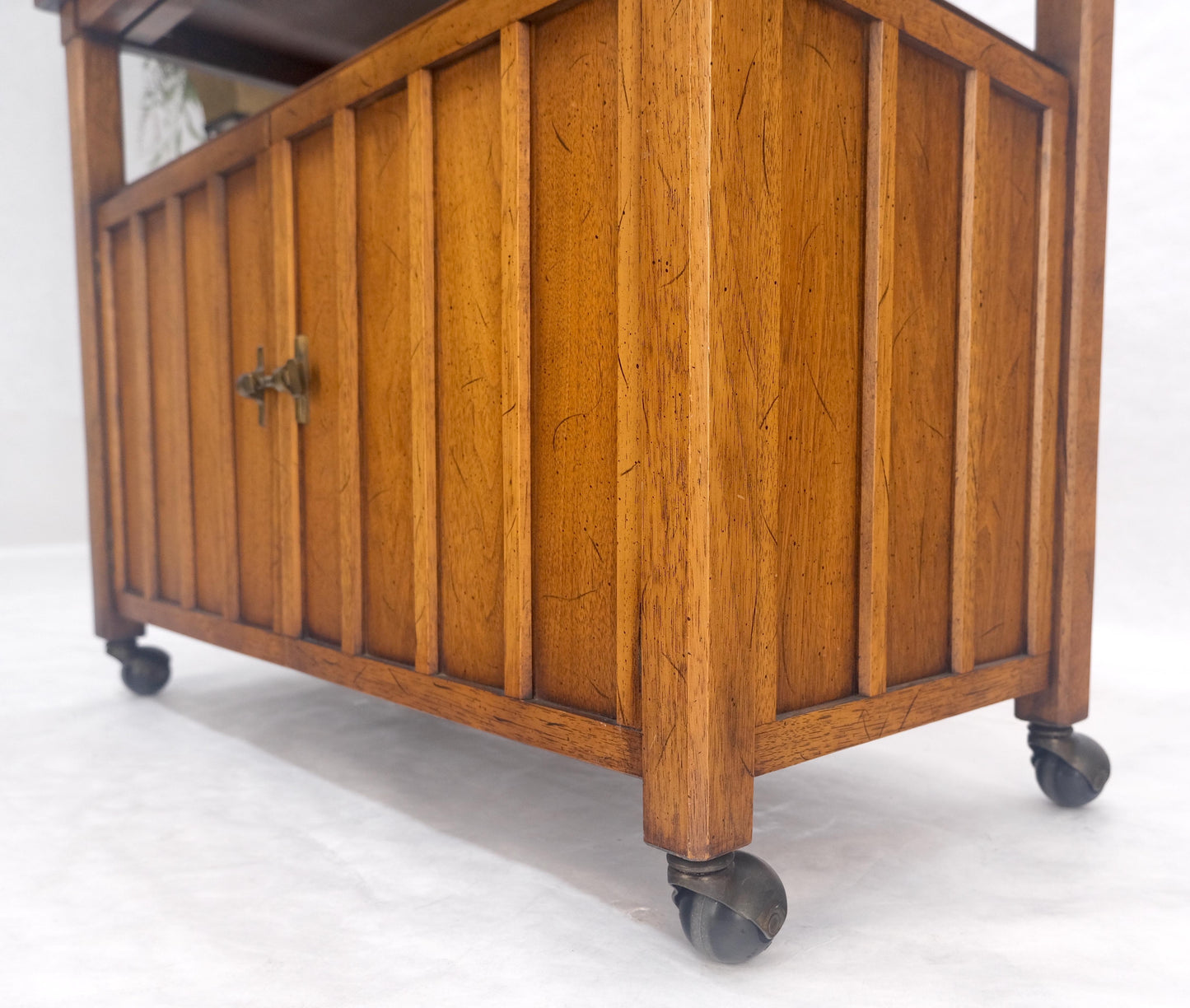 EstablishedLines Flip Top Mid  Century Modern Serving Cart Two Doors Compartment on Wheels MINT