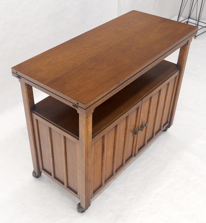 EstablishedLines Flip Top Mid  Century Modern Serving Cart Two Doors Compartment on Wheels MINT