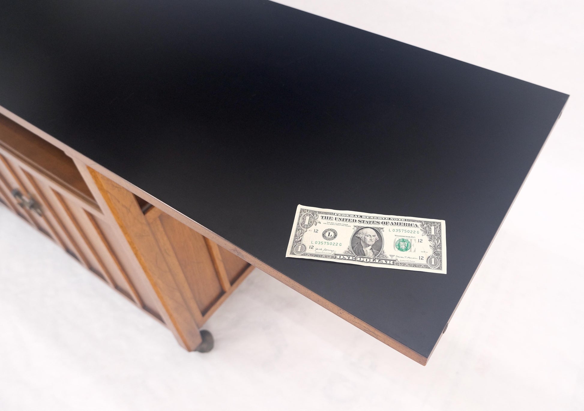 EstablishedLines Flip Top Mid  Century Modern Serving Cart Two Doors Compartment on Wheels MINT