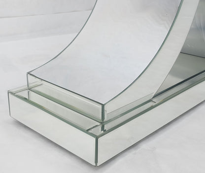 EstablishedLines All Mirrored 360 Degrees Beveled & Curved Mirror 4' Long Console Sofa Table MINT