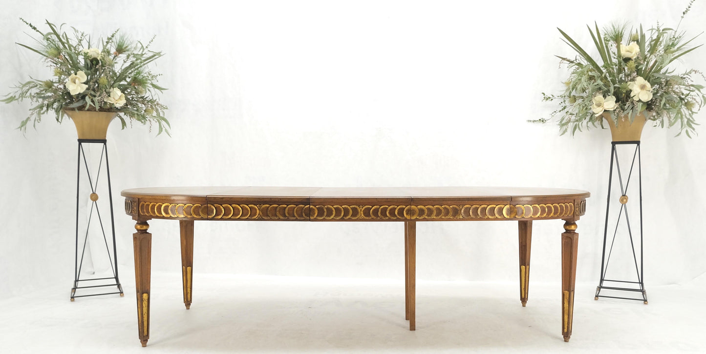 EstablishedLines Round Mid-Century Modern Three Leaves Distressed Walnut Dining Table Mint!
