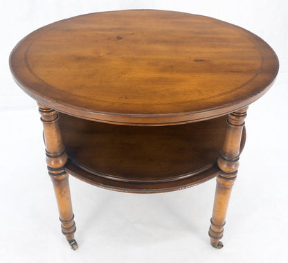 Baker Turned Legs Round Two Tier Occasional Center Serving Table Stand MINT
