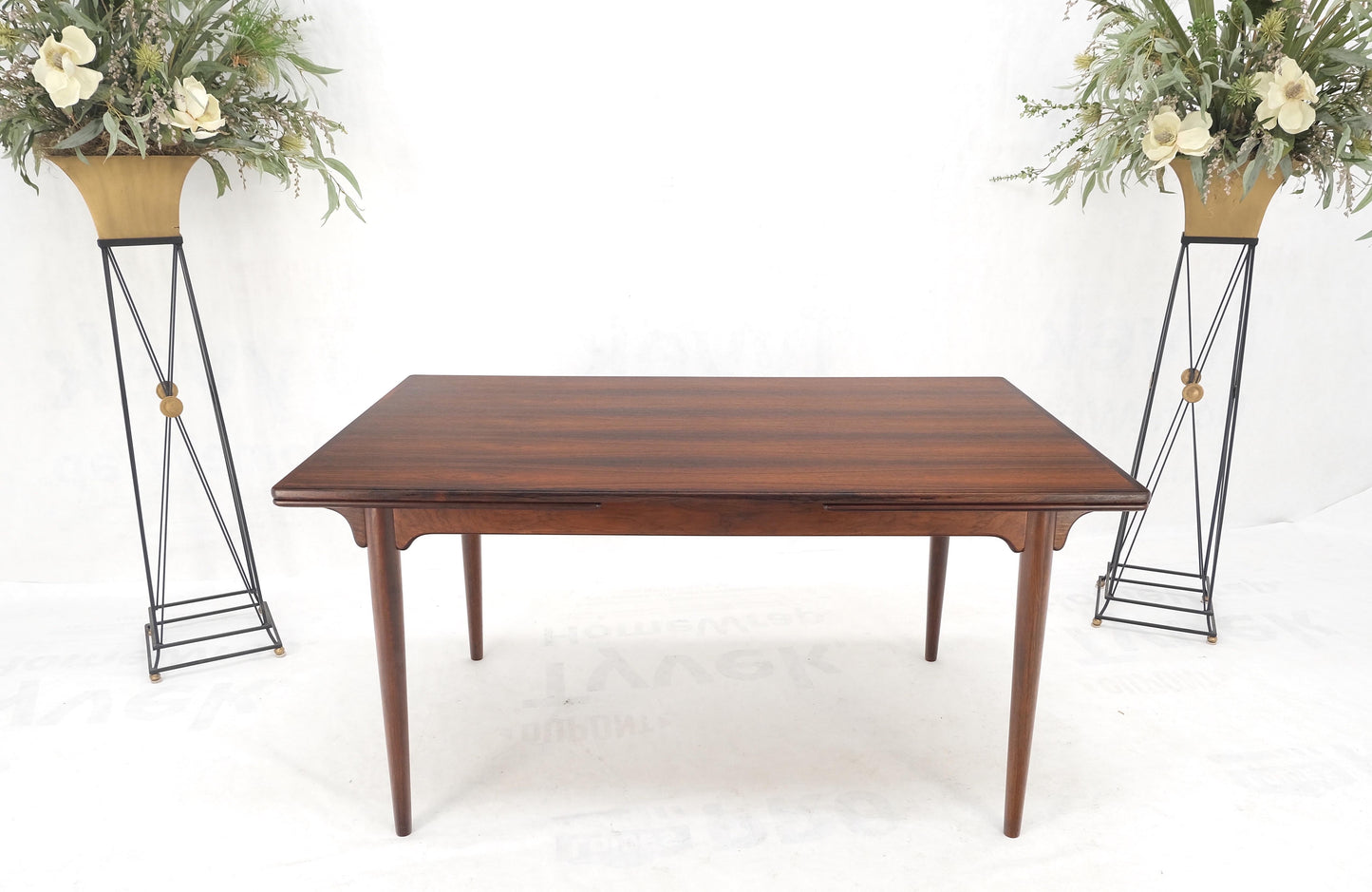 Large Danish Mid-Century Modern Rosewood Refectory Leaves Dining Table Mint!
