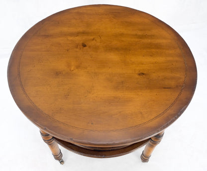 Baker Turned Legs Round Two Tier Occasional Center Serving Table Stand MINT