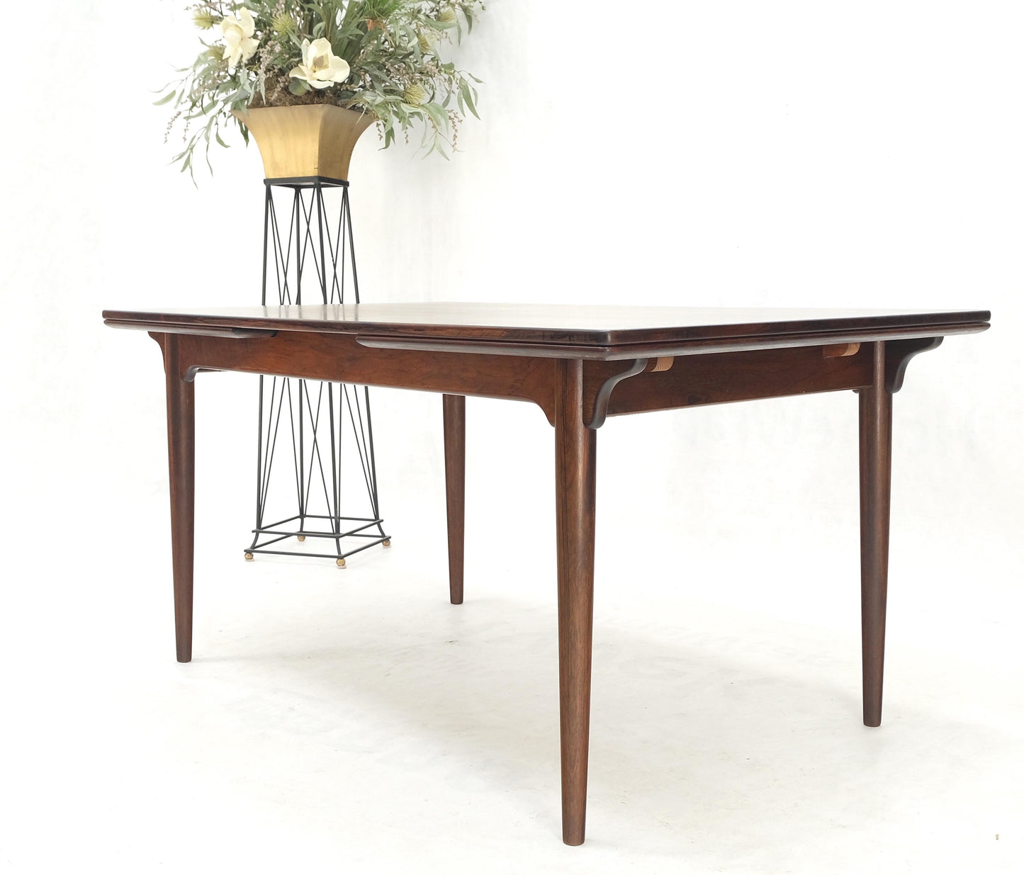 Large Danish Mid-Century Modern Rosewood Refectory Leaves Dining Table Mint!