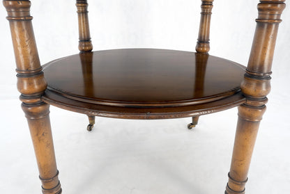 Baker Turned Legs Round Two Tier Occasional Center Serving Table Stand MINT