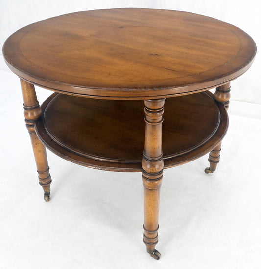 EstablishedLines Baker Turned Legs Round Two Tier Occasional Center Serving Table Stand MINT