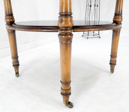 Baker Turned Legs Round Two Tier Occasional Center Serving Table Stand MINT