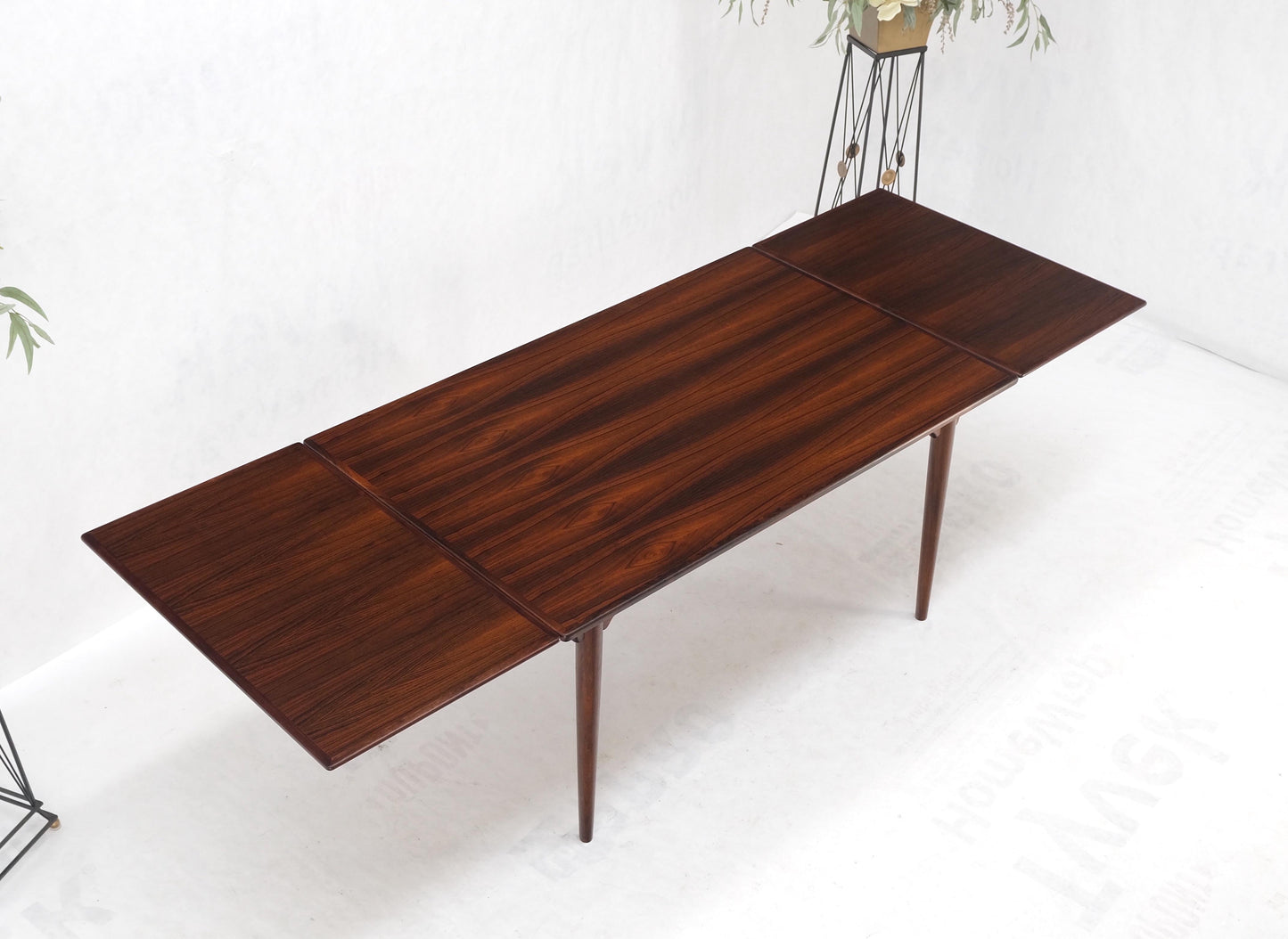 Large Danish Mid-Century Modern Rosewood Refectory Leaves Dining Table Mint!