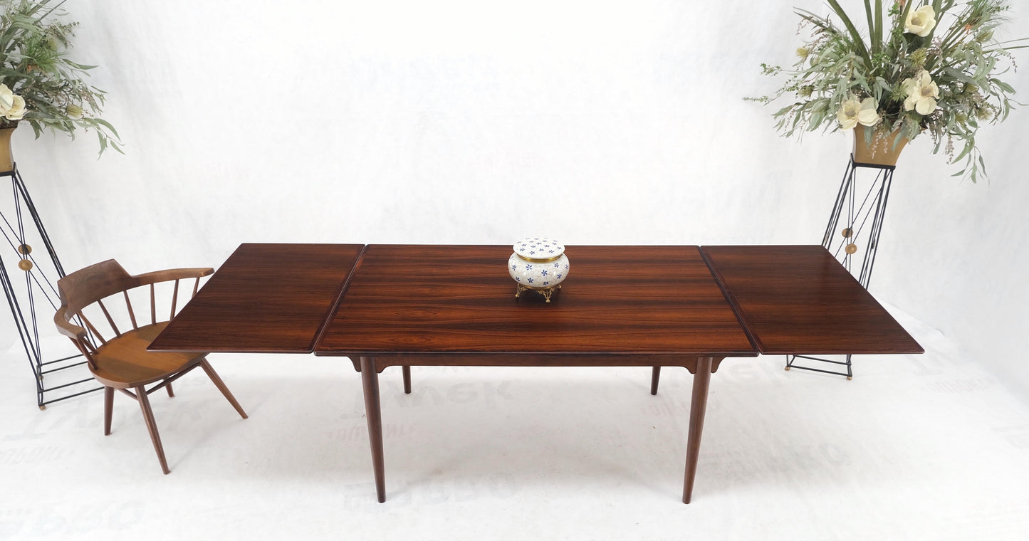 Large Danish Mid-Century Modern Rosewood Refectory Leaves Dining Table Mint!