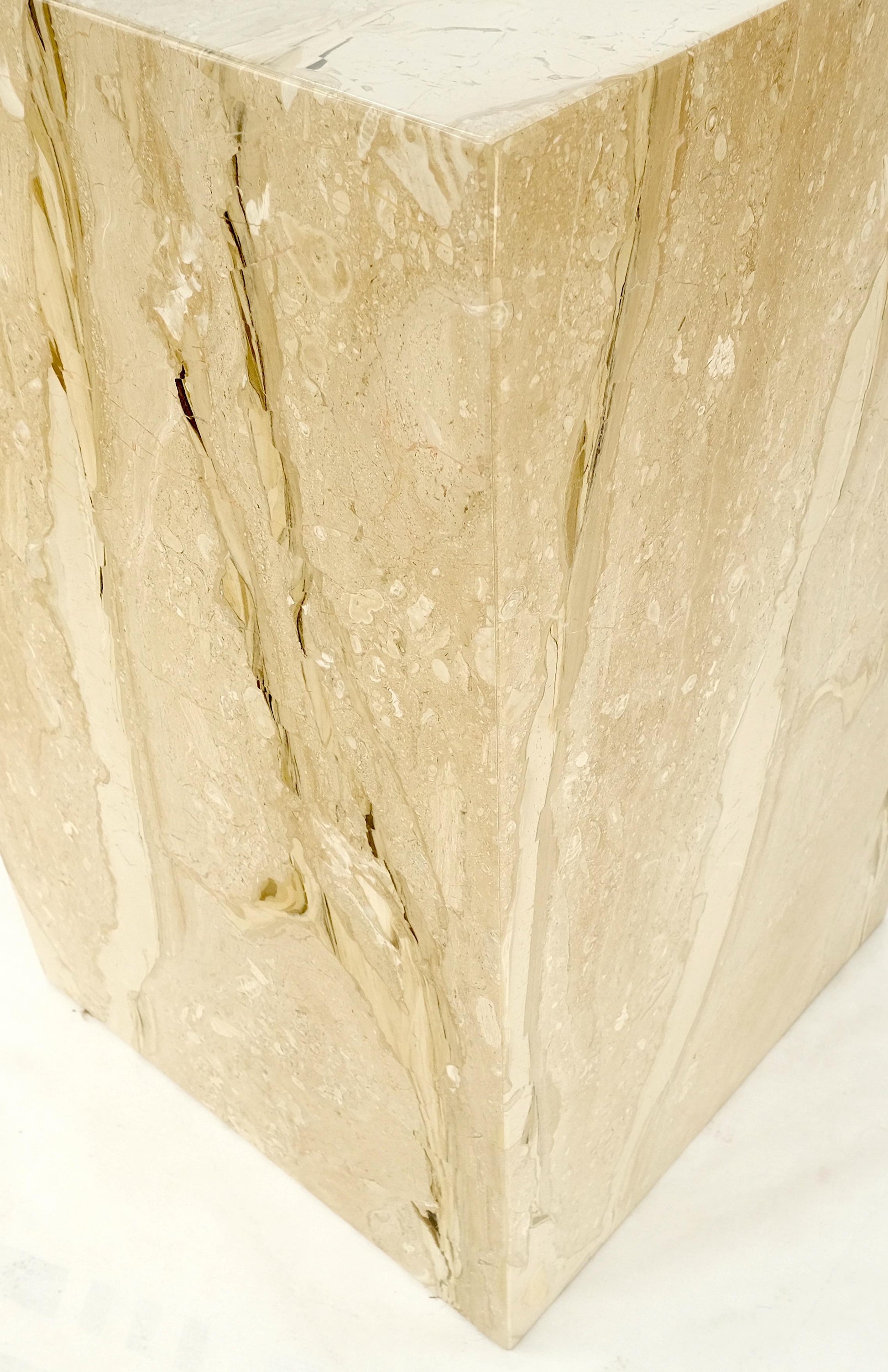 EstablishedLines Mid Century Modern 18x18" Square 29" Tall White Marble Pedestal MINT!