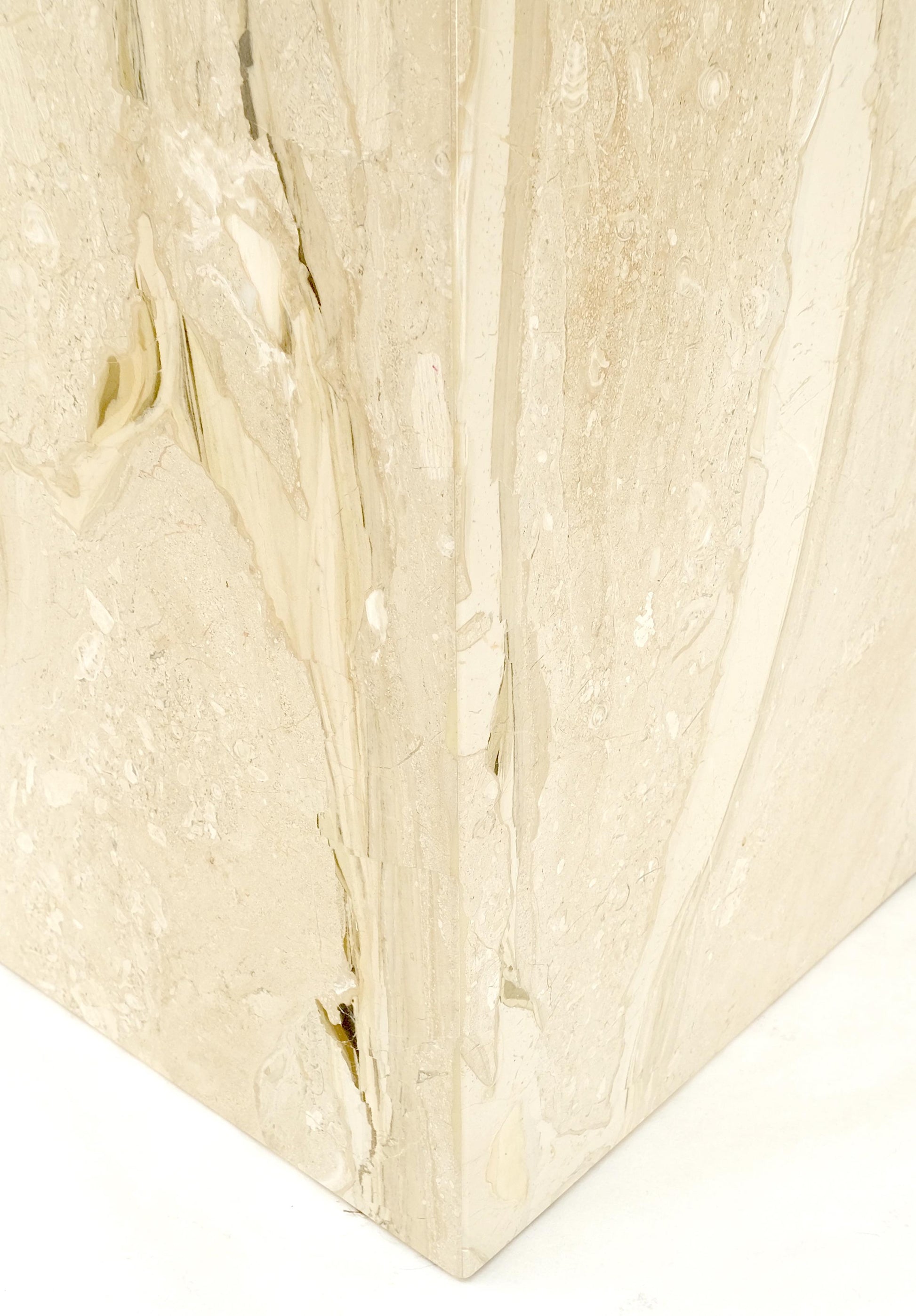 EstablishedLines Mid Century Modern 18x18" Square 29" Tall White Marble Pedestal MINT!