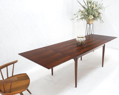 Large Danish Mid-Century Modern Rosewood Refectory Leaves Dining Table Mint!