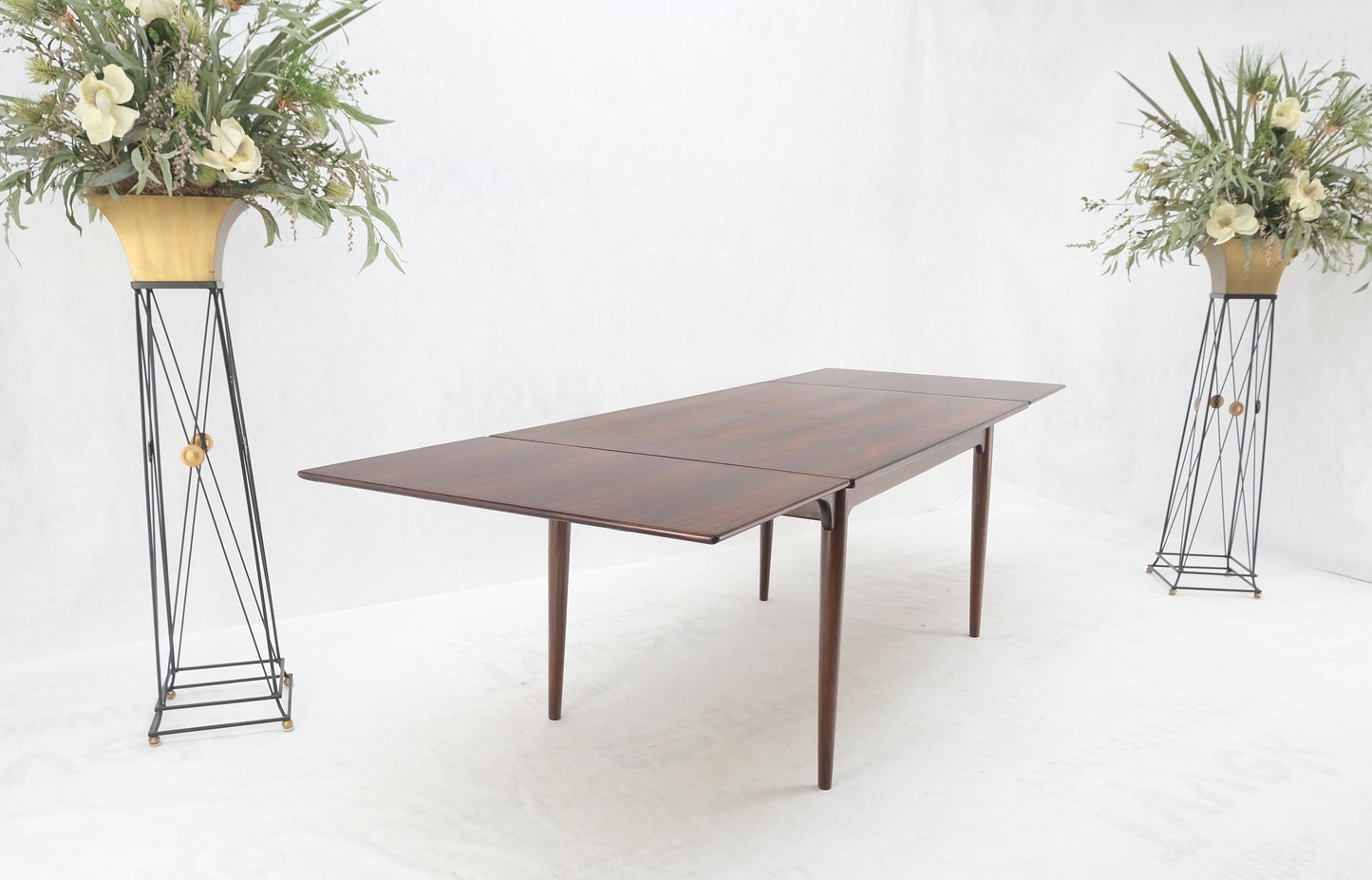 Large Danish Mid-Century Modern Rosewood Refectory Leaves Dining Table Mint!