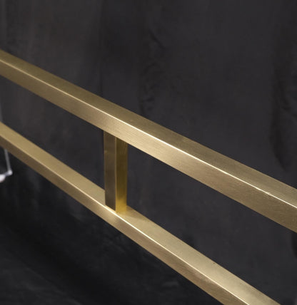Lucite & Brass Base Glass Top Console Sofa Table Mid-Century Modern Mint