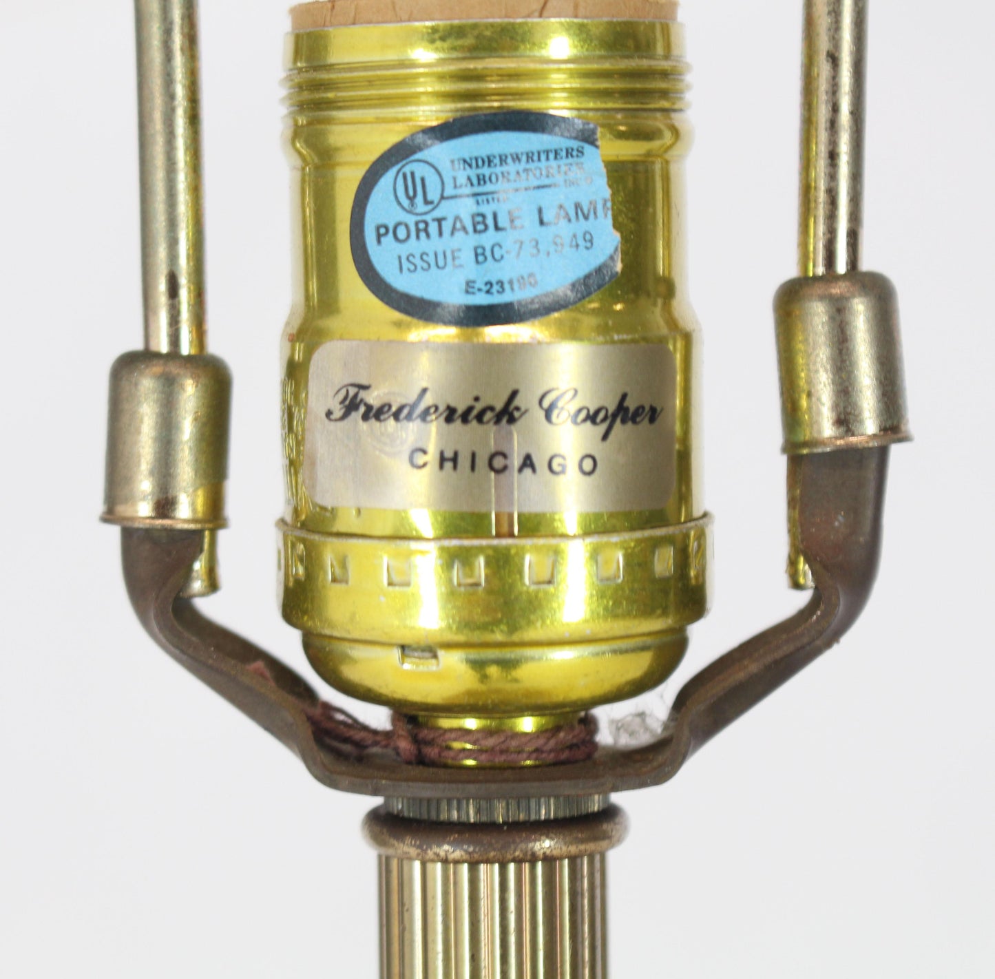 Fredrick Cooper Chicago Faux Bamboo White Wash Finish Brass Table Lamp