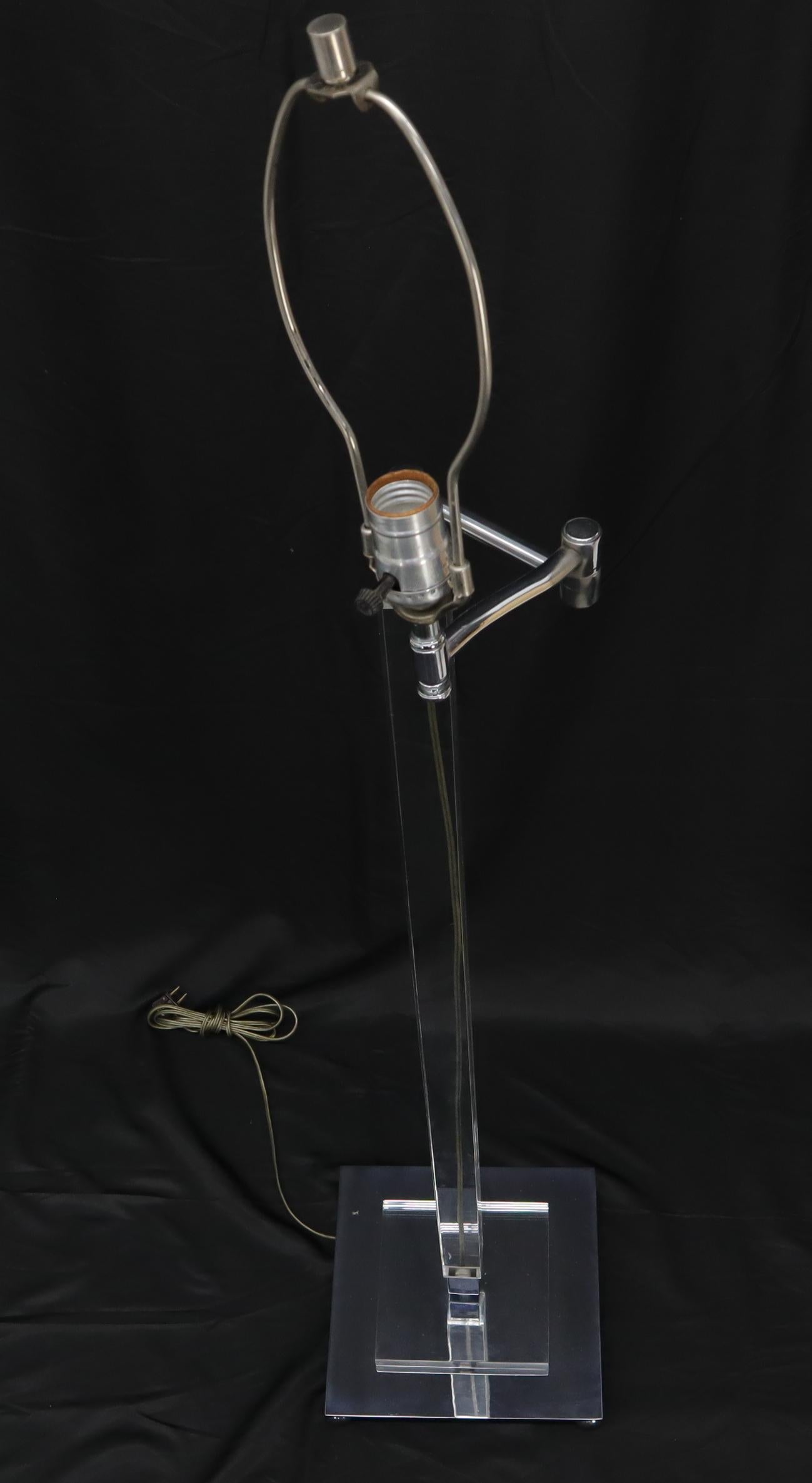 EstablishedLines Mid-Century Modern Lucite Base Adjustable Floor Lamp