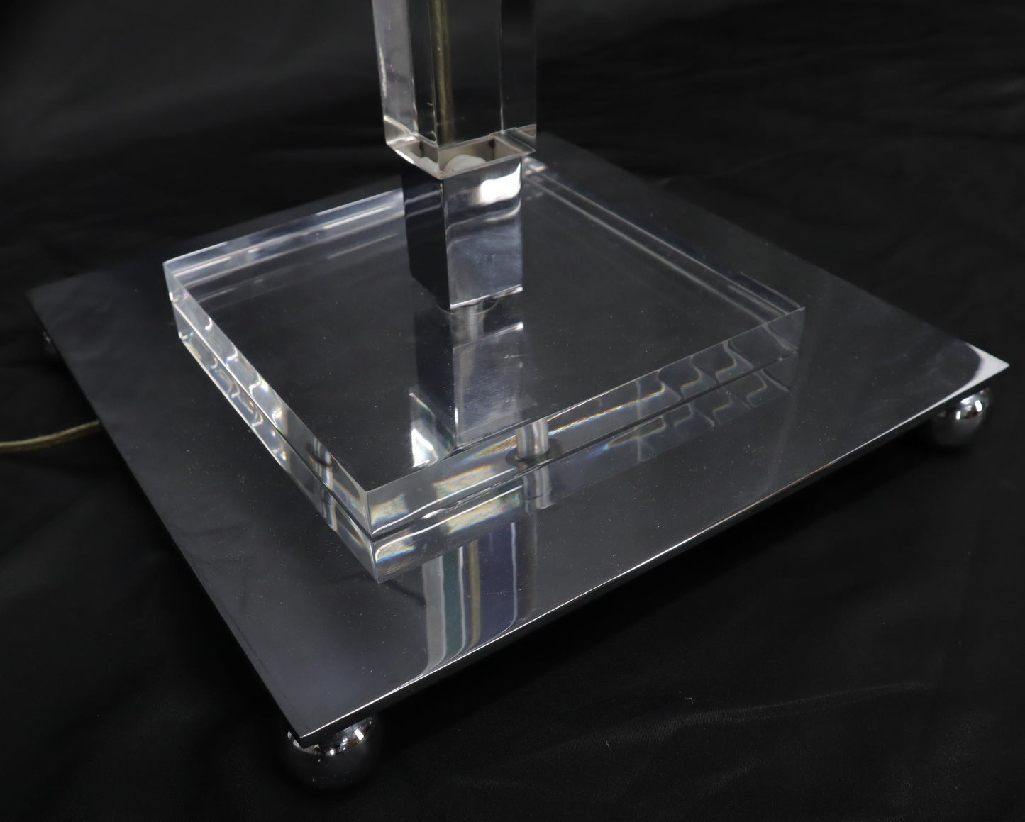 EstablishedLines Mid-Century Modern Lucite Base Adjustable Floor Lamp