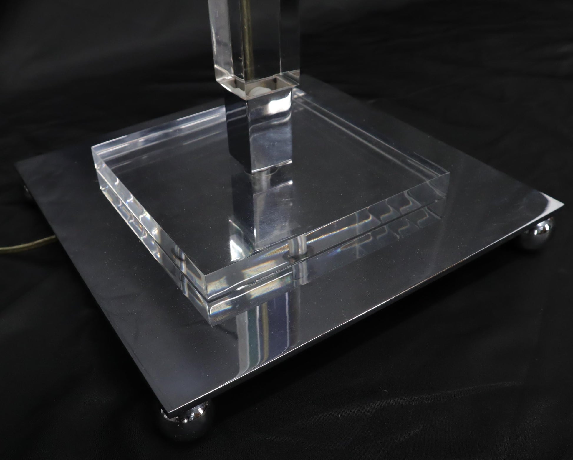 EstablishedLines Mid-Century Modern Lucite Base Adjustable Floor Lamp